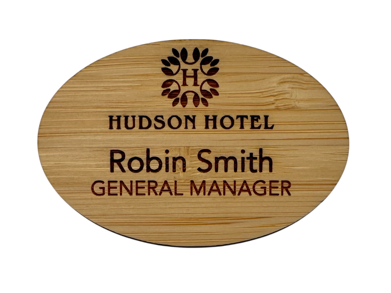 Bamboo Oval 2.5"x1.5" Name Tag