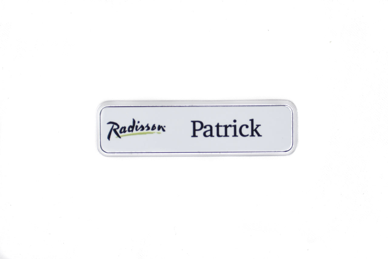 Silver Metal Frame Name Tag
