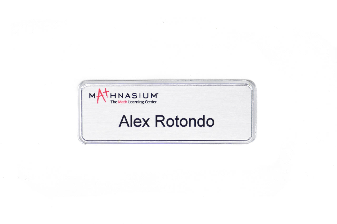 Silver Metal Frame Name Tag