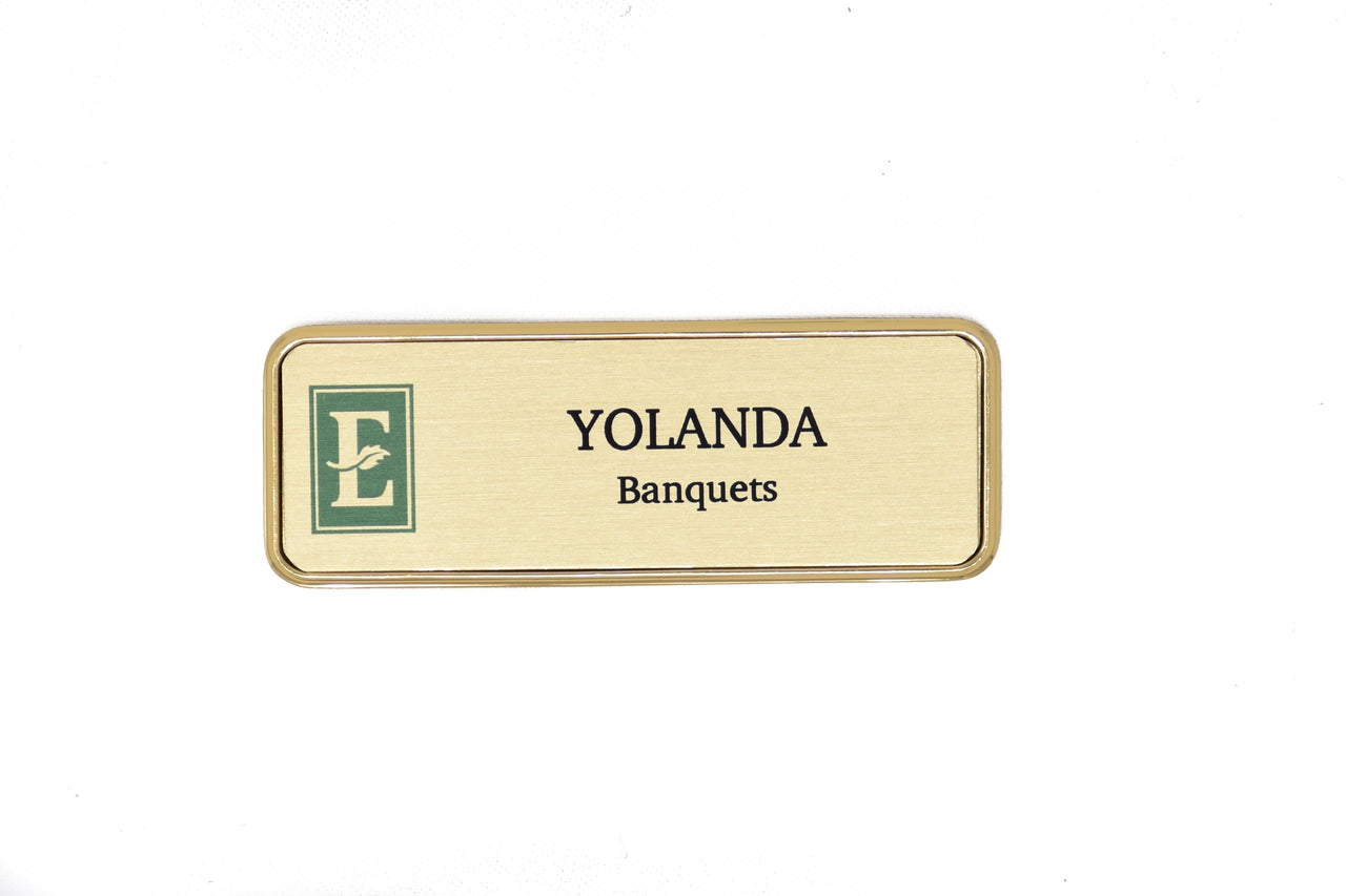 Gold Metal Frame Name Tag