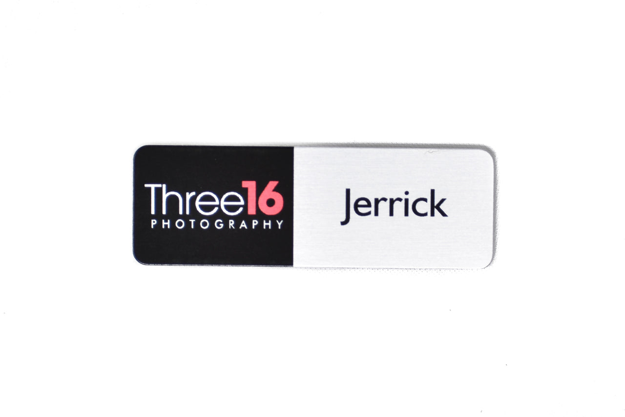 Satin Silver Aluminum Name Tag