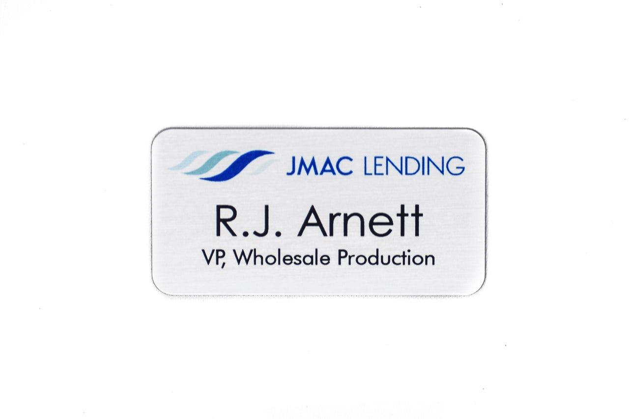 Satin Silver Aluminum Name Tag