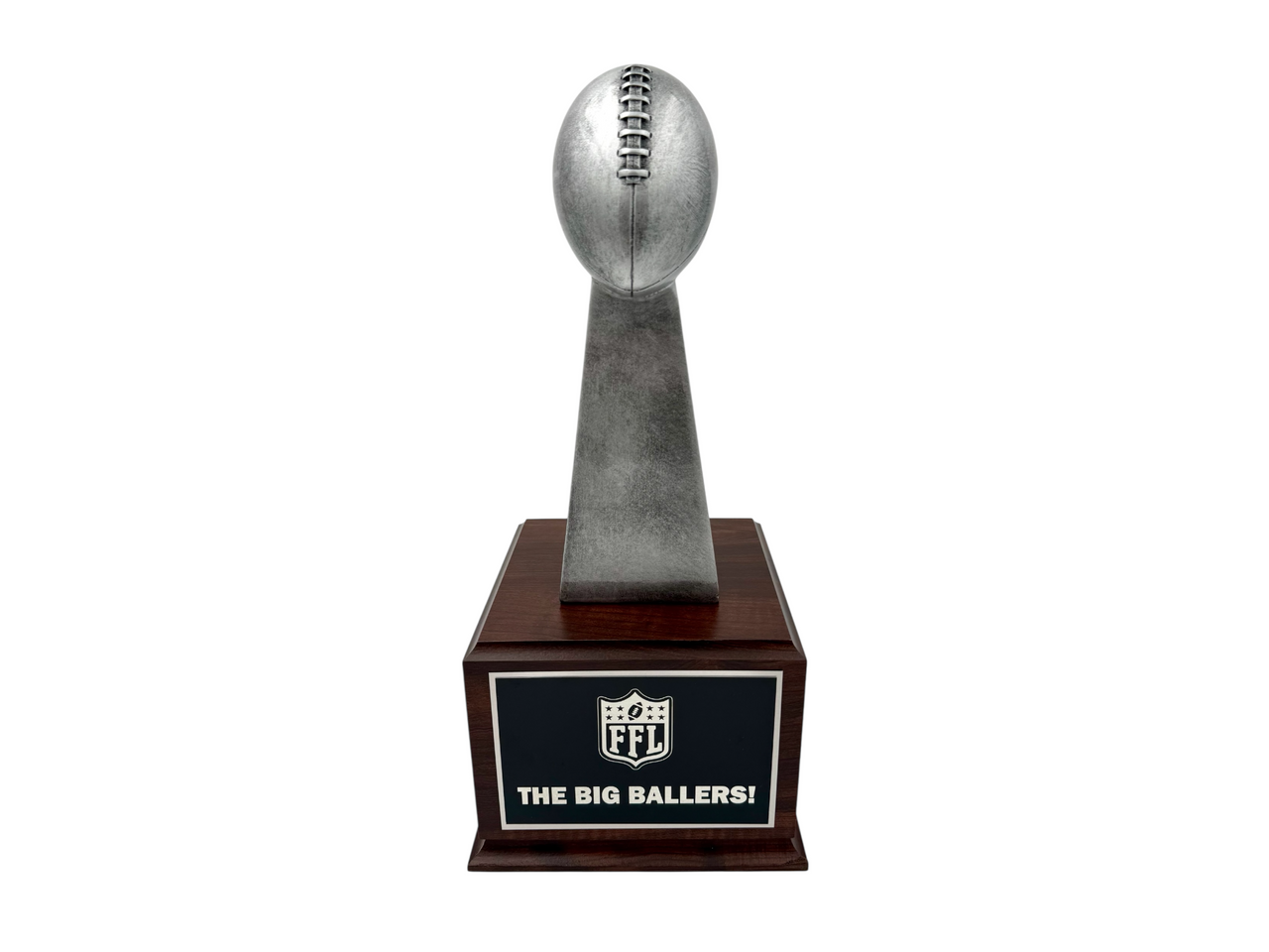 Football Tower on Perpetual Base Antique Silver or Gold 15.25"