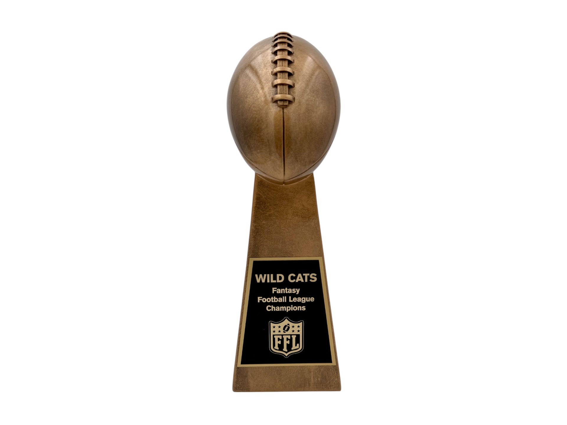 Gold Lombardi Replica Super Bowl Trophy 15" with plate