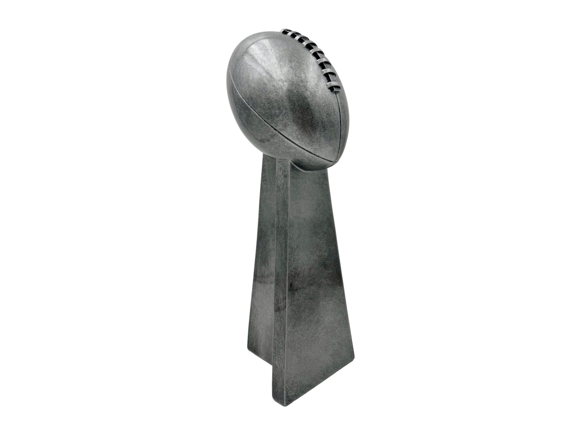 Silver Lombardi Replica Super Bowl Trophy 15" no plate side view
