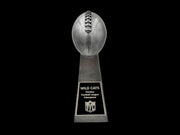 Silver Lombardi Replica Super Bowl Trophy 15" with plate black background