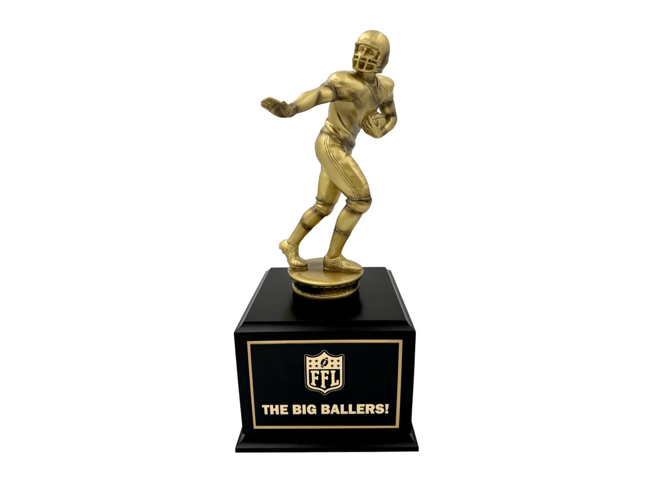 Gold Football Player Perpetual Plate Base Trophy 15.25"