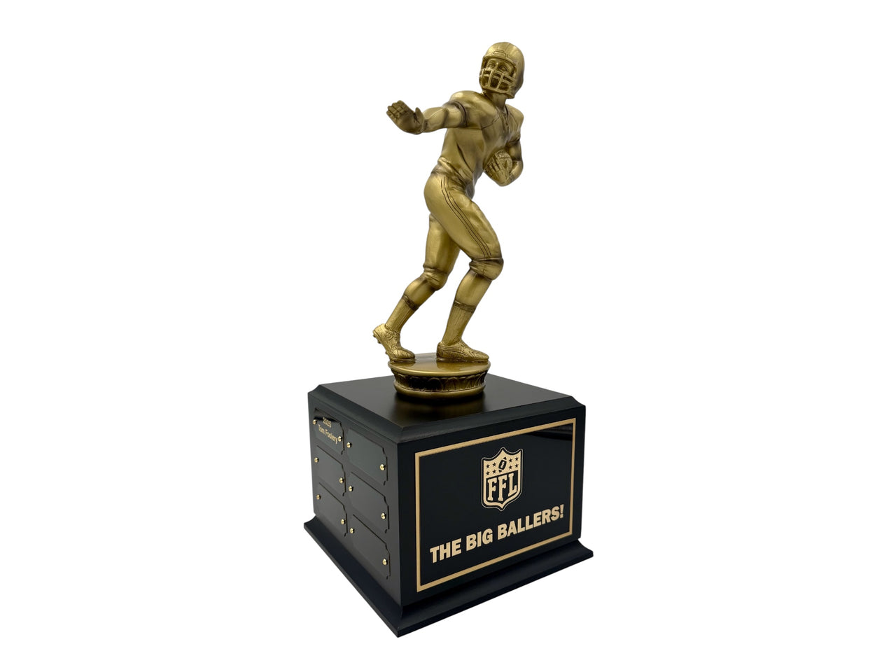 Gold Football Player Perpetual Plate Base Trophy 15.25"