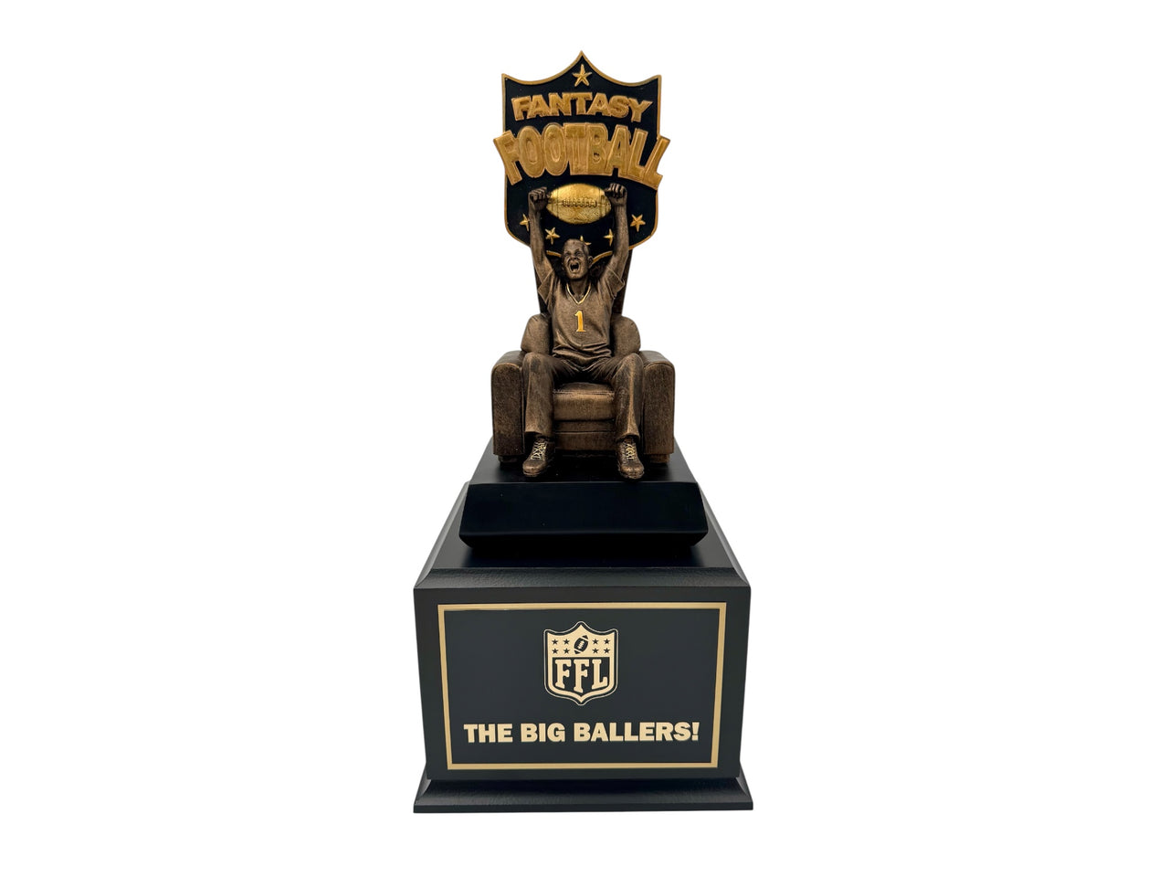 Armchair Quarterback Perpetual Plate Base Trophy 15.25"