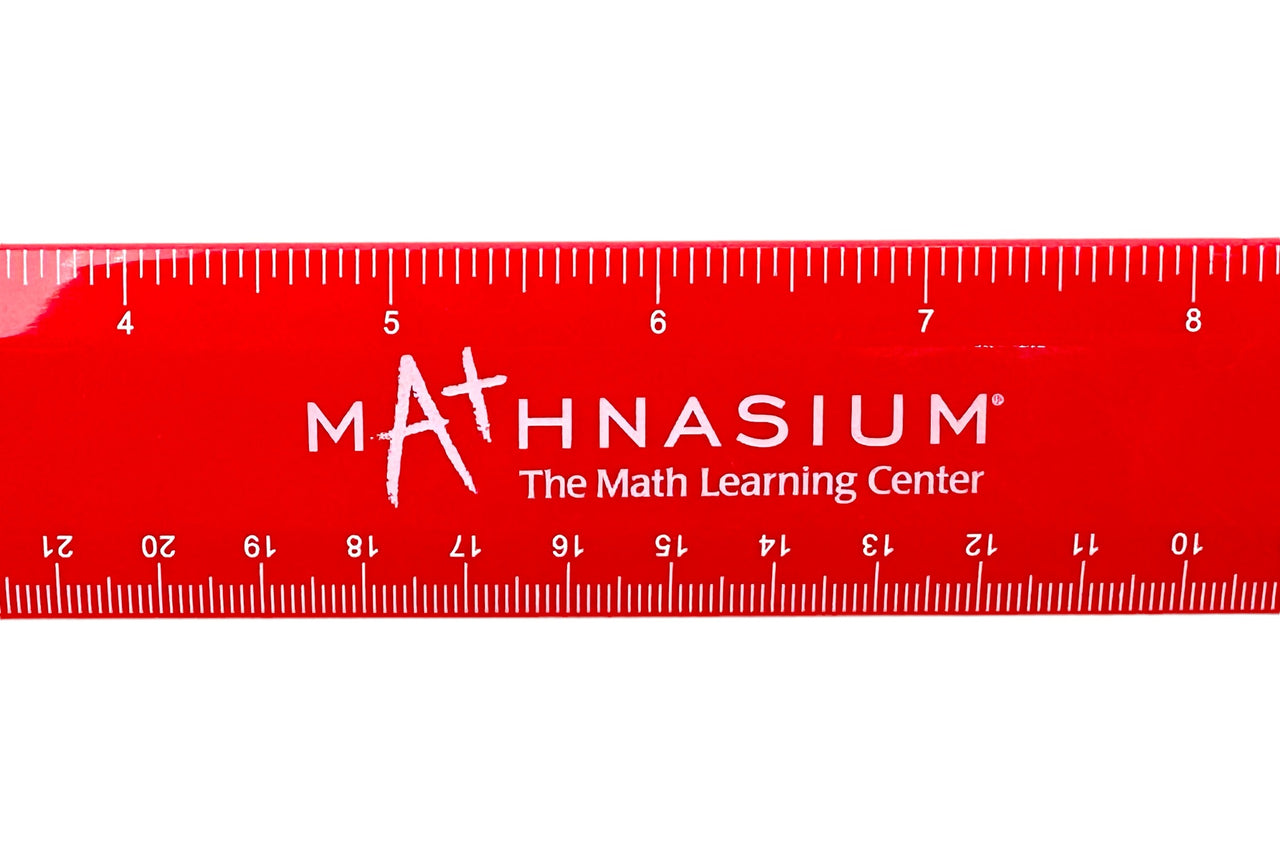 Mathnasium 12" Plastic Red Ruler - Pack of 10