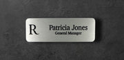Renaissance Hotel Name Tag Satin Silver 1" x 3"