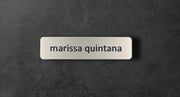Silver nickel 5/8″ x 2 1/2″ name tag with name and title or name only. Simple yet stylish.